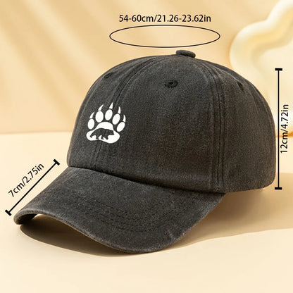 Cartoon Bear Paw Printed Baseball Cap