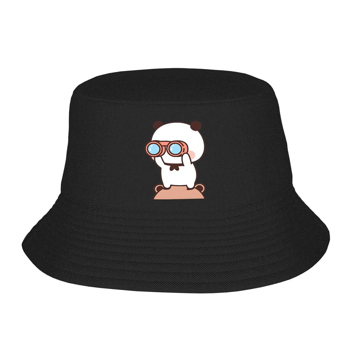 DuDu Bear And BuBu Panda Twining In Blue Bucket Hat