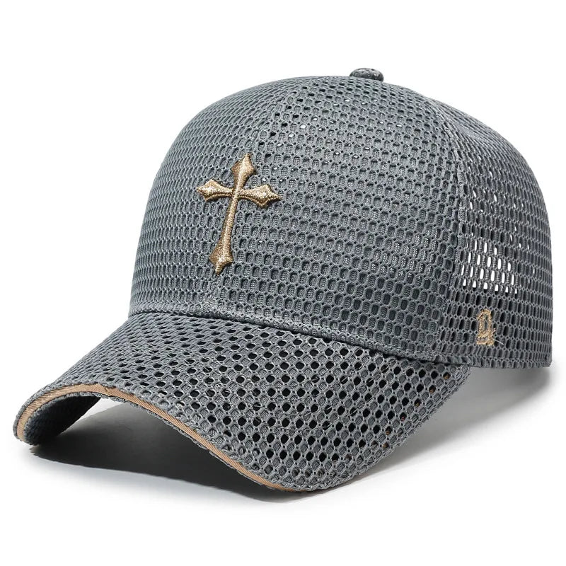 Summer Mesh Breathable Baseball Cap Star Embroidery Casual Hat Unisex