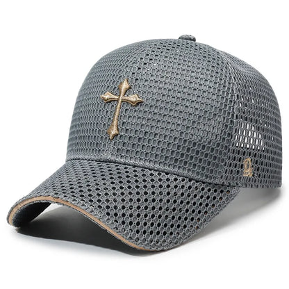 Summer Mesh Breathable Baseball Cap Star Embroidery Casual Hat Unisex