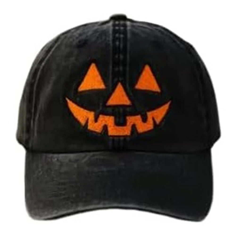 Halloween Pumpkin Face Baseball Hat For Women Men