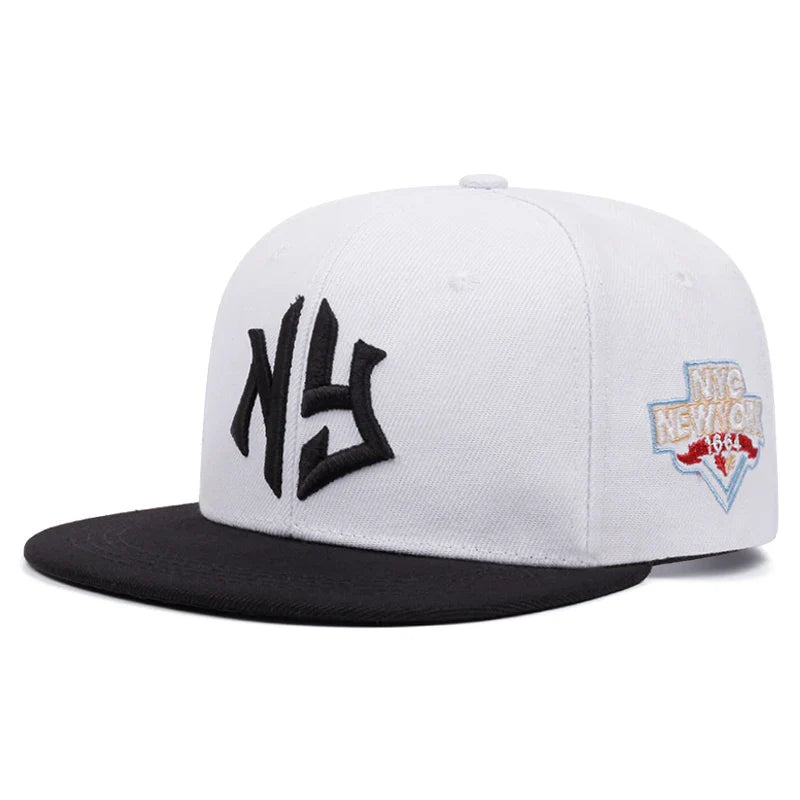 Men's Fashion Letter NY1664 Embroidered Snapback Hat Hip