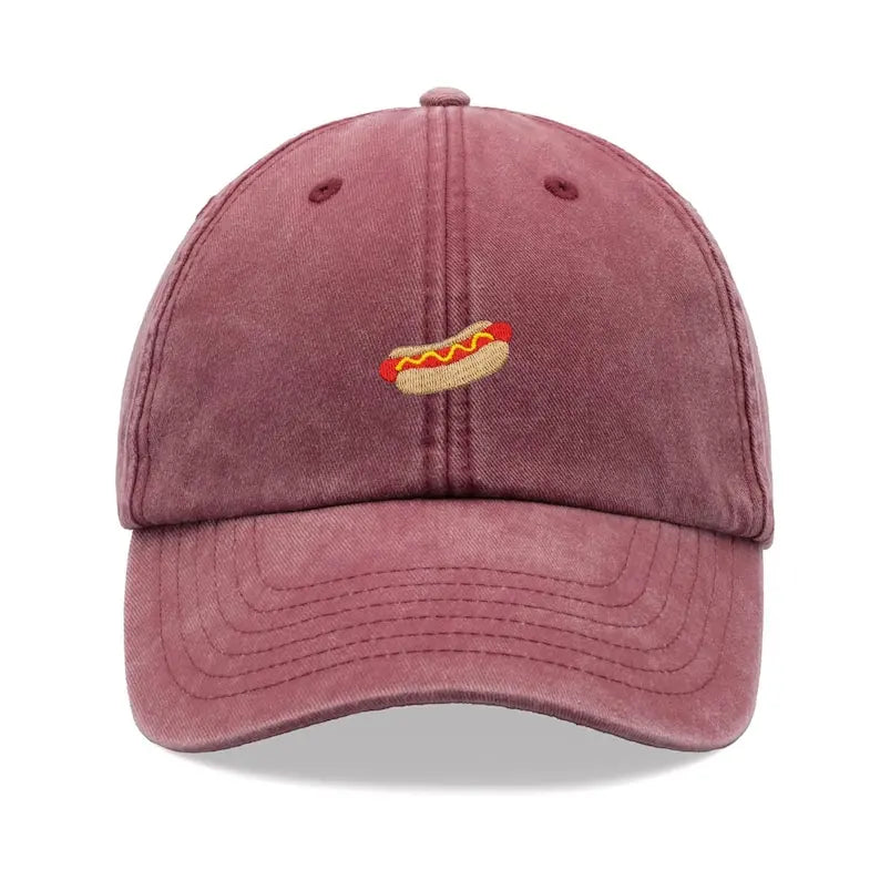Hotdog Baseball Cap Vintage Washed Unisex Dad Hat
