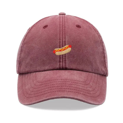 Hotdog Baseball Cap Vintage Washed Unisex Dad Hat