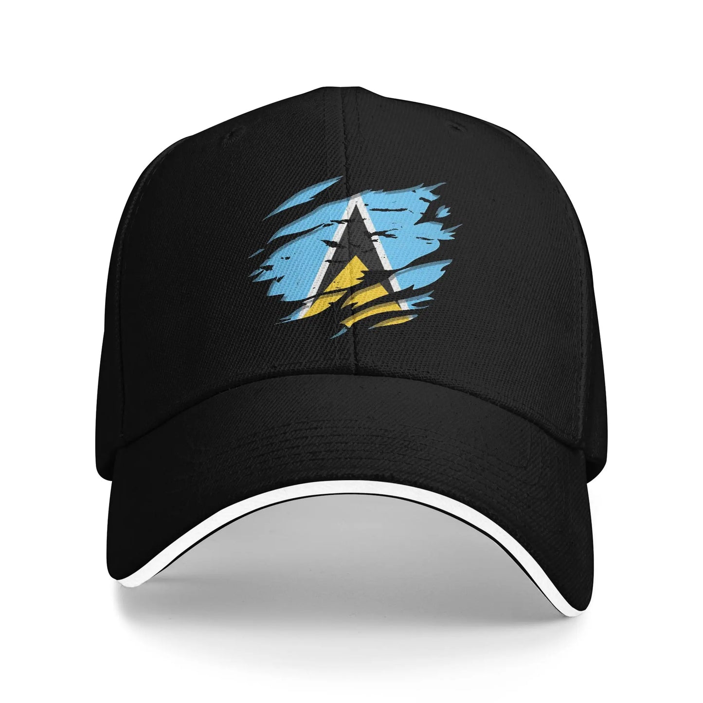 Saint Lucia Flag Sun Baseball Cap