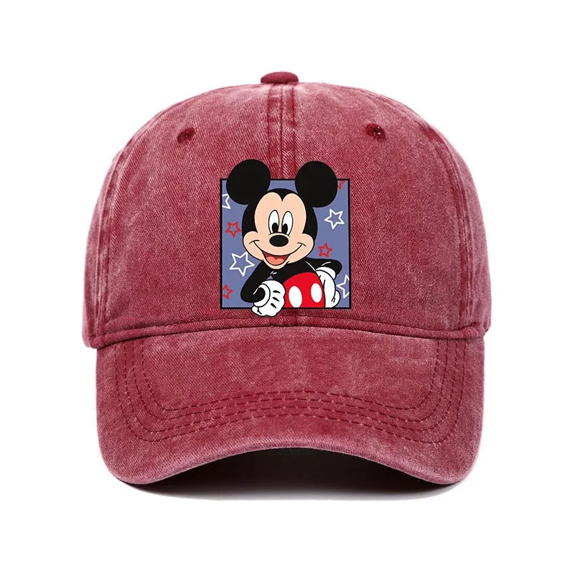 Retro Washed Mickey Mouse Print Baseball Cap