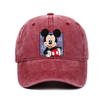 Retro Washed Mickey Mouse Print Baseball Cap