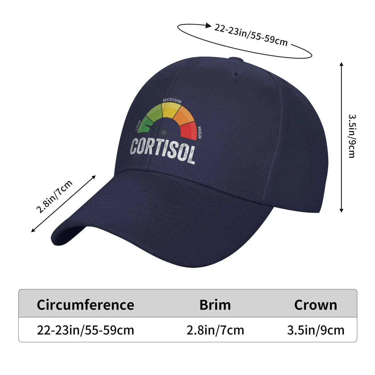 Low Cortisol Levels V Hats Stylish Baseball Cap