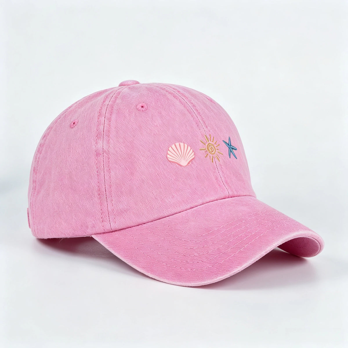 Seashell Sun Starfish Vintage Washed Cotton Baseball Cap