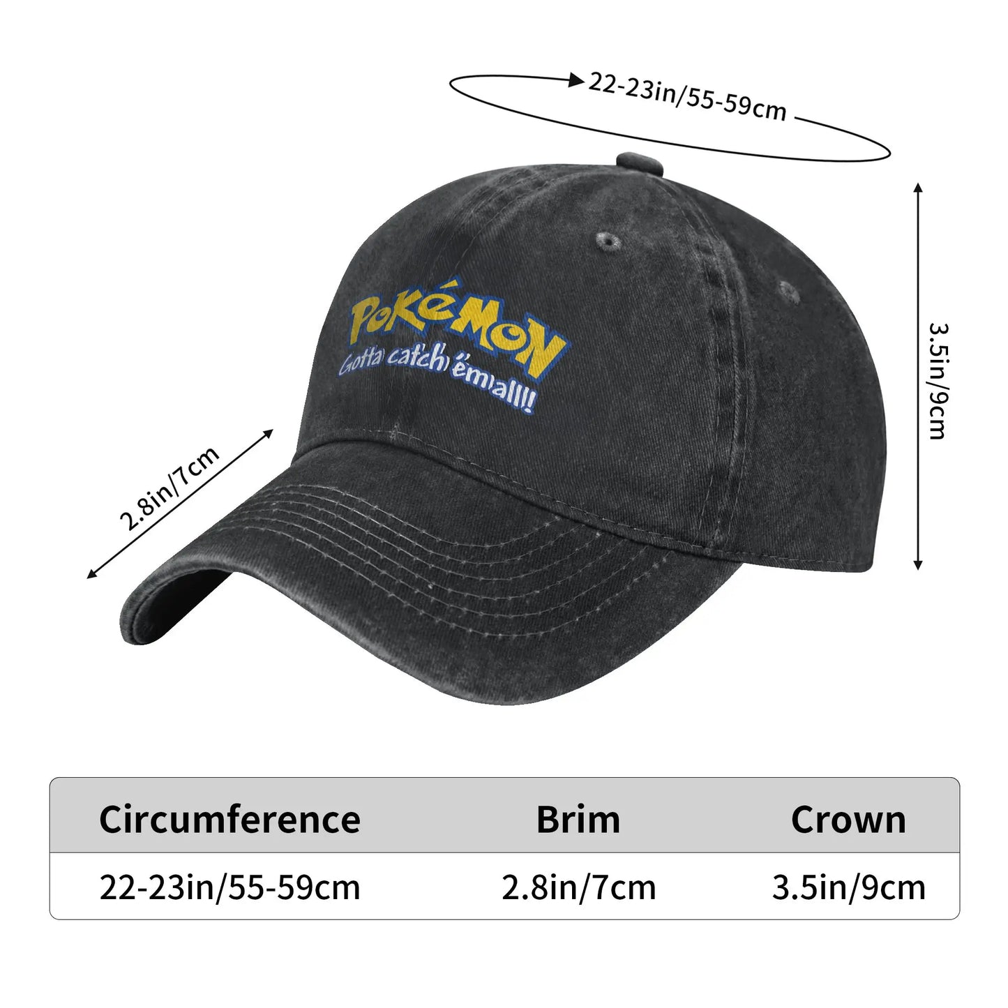 Pokemon Logo Cap Pikachu Funny Baseball Cap