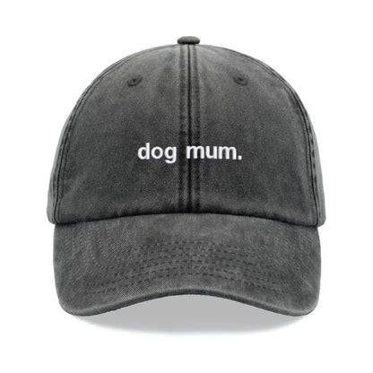 "dog mum. " Vintage Washed Kanye Baseball Cap For Women