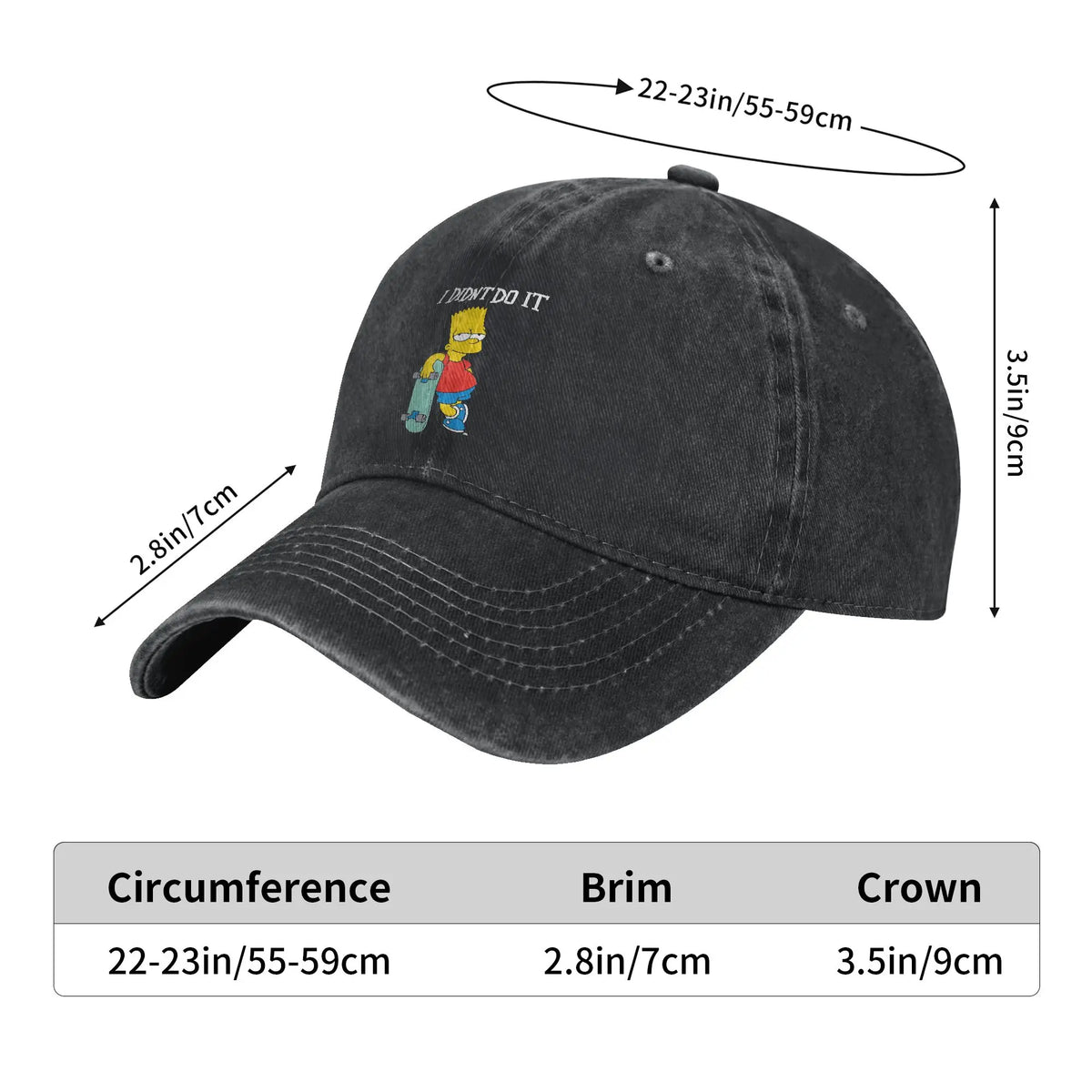 The S-simpson Skateboard Casual Baseball Cap