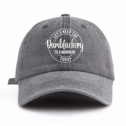 DUMBFUCKERY Print Washed Baseball Cap For Adults