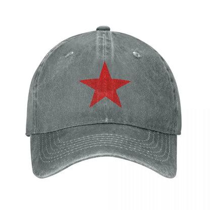 CCCP Russian Red Star Baseball Cap Vintage Distressed Denim Sun Cap For Men Women