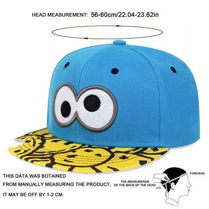 Unisex Eye PIZZA Embroidery Hip-hop Hats Spring Autumn Snapback Caps
