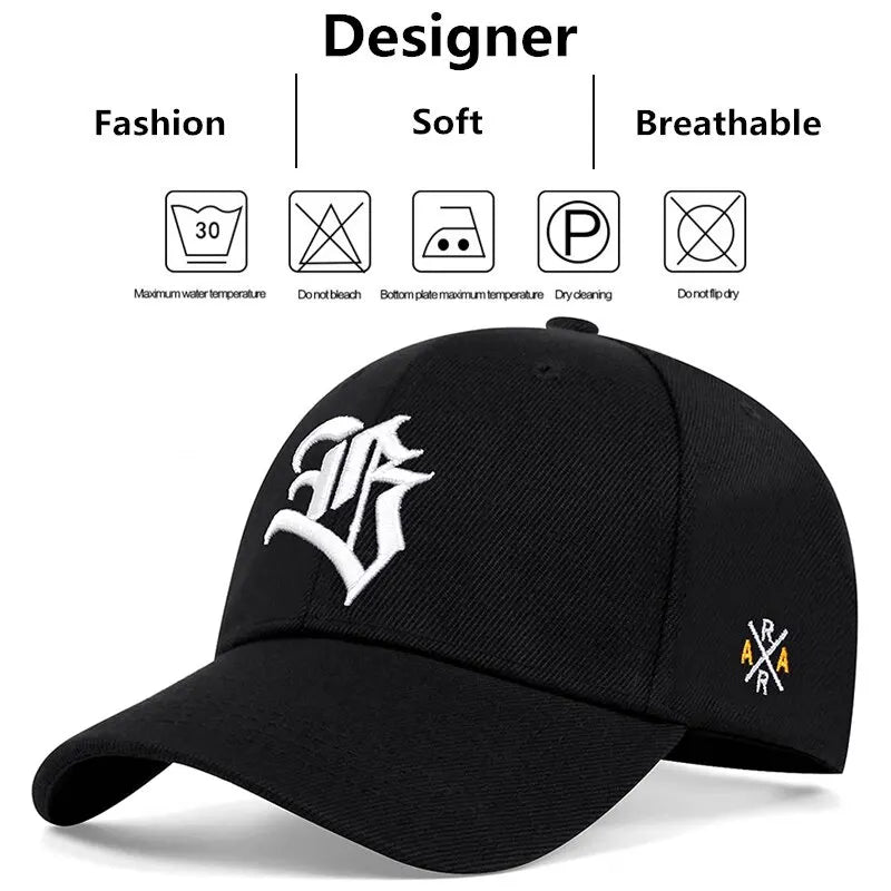 Unisex Gothic Letter Geometric Embroidery Baseball Caps