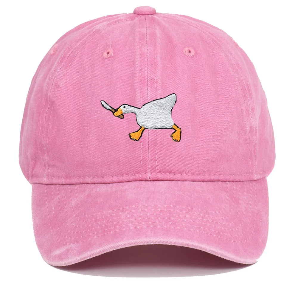 Fashion Embroidery Goose White Goose Baseball Cap Men Women