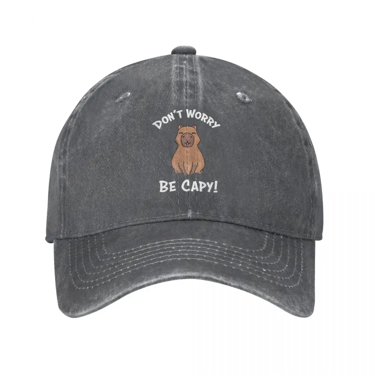 Capybaras Unisex Style Baseball Cap Don't Worry Be Capy Distressed Denim Washed Hats Cap