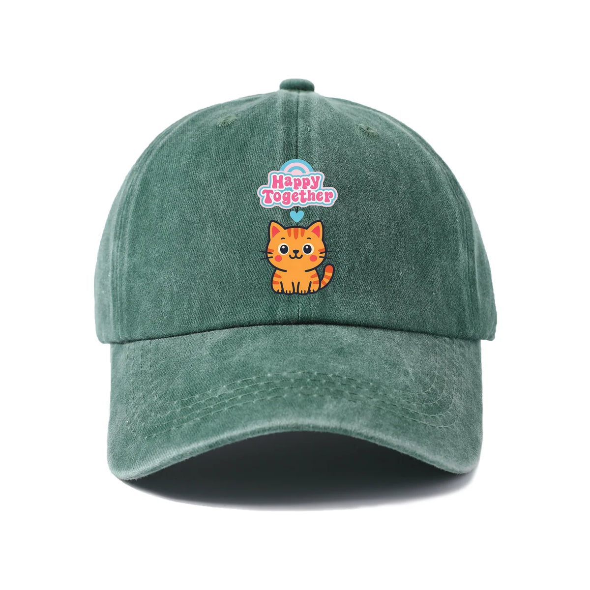 Happy Together Orange Cat Baseball Cap