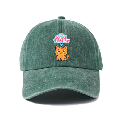 Happy Together Orange Cat Baseball Cap