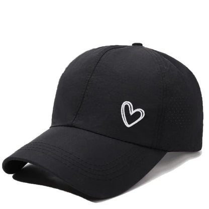 Fashion Love Heart Ponytail Baseball Cap