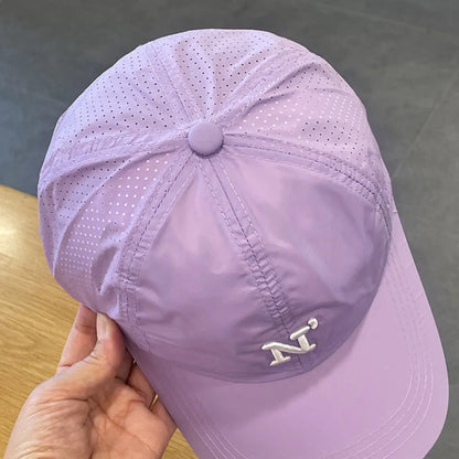 Letter N Embroidery Quick Dry Baseball Cap