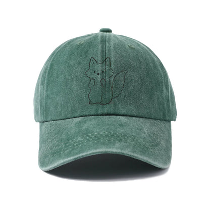 Minimal Cat Line Art Graphic Baseball Cap