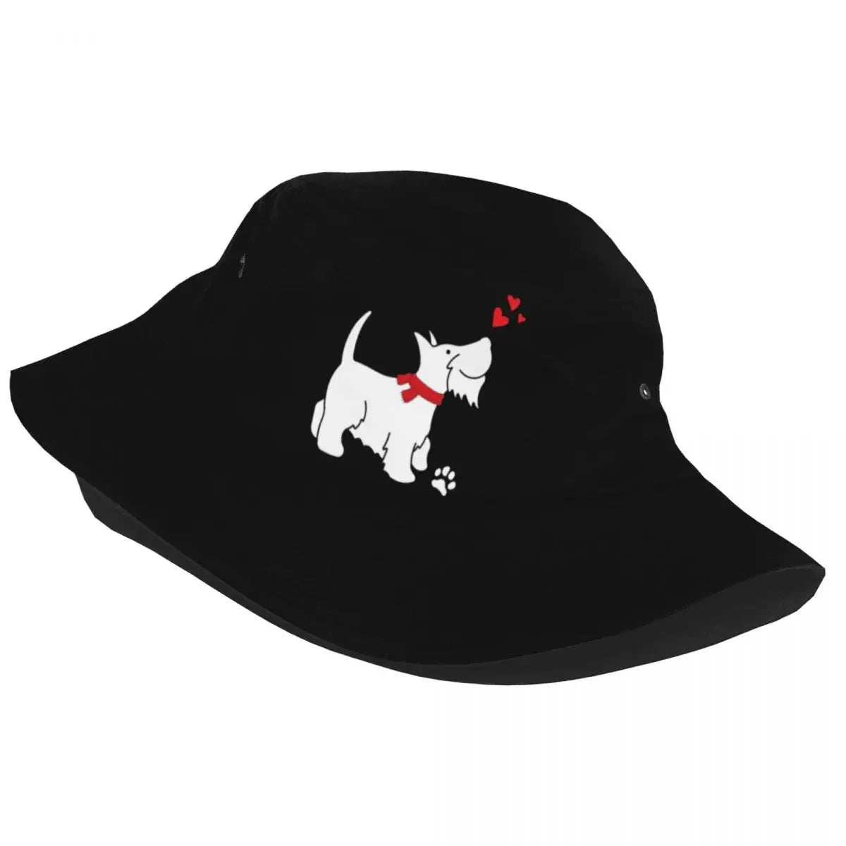 Fashion Scottish Terrier Love Bucket Hat for Women Men Print Scottie Dog