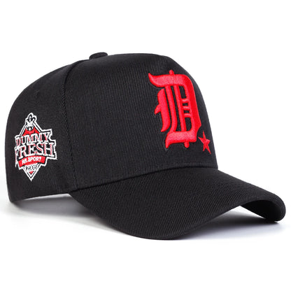 Unisex Gothic D Letter Embroidery Side DUMMY FRESH Baseball Caps