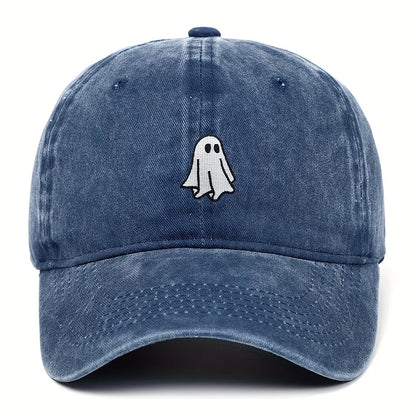 Baseball Hat With Cute Ghost Pattern Simple Style