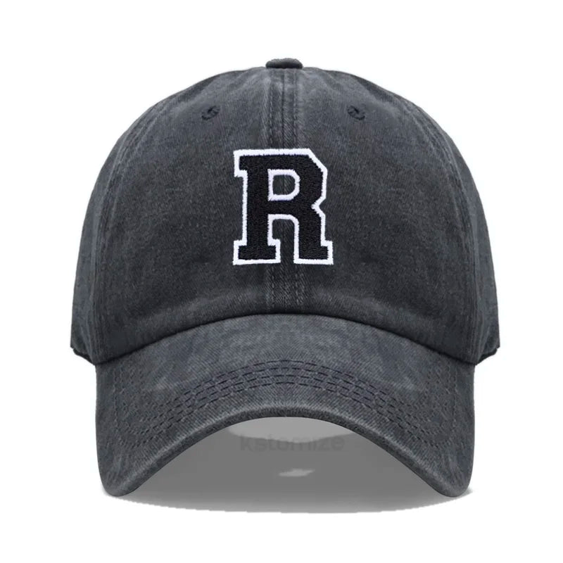 Initial Letter A-Z Embroider Baseball Cap