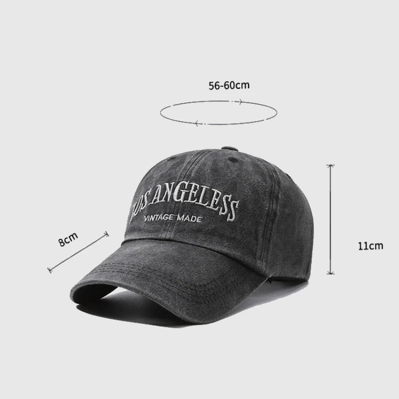Vintage Distressed ”LOS ANGELESS“ Embroidered Baseball Cap