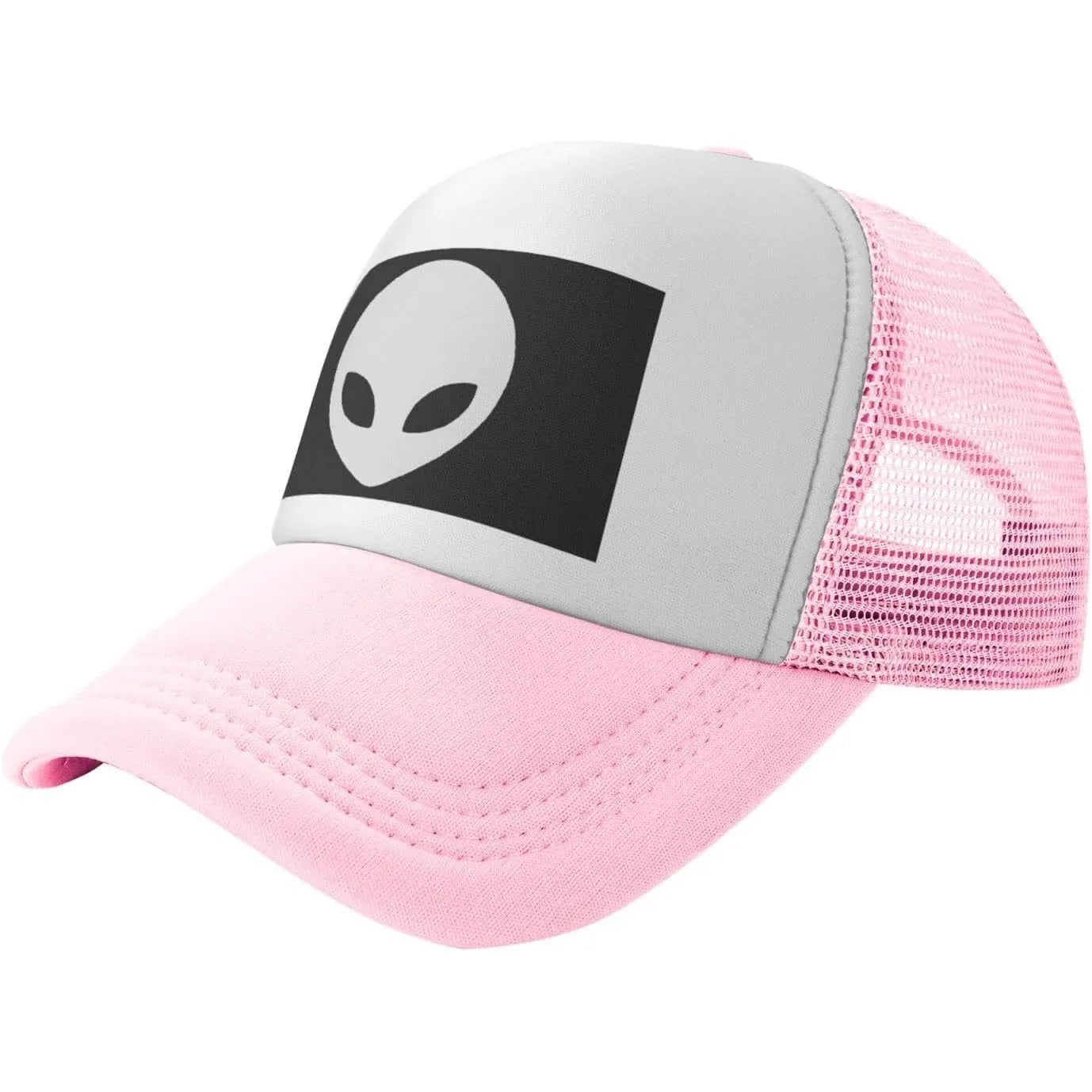 Alien Head Graphic Trucker Hat Unisex Mesh Baseball Cap