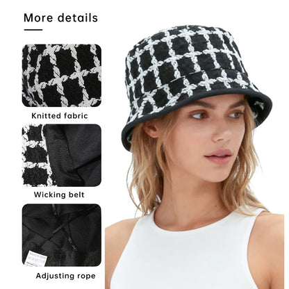 Knitted Fisherman Hat for Women, Elegant Mom Bucket Hat for Outdoor Camping