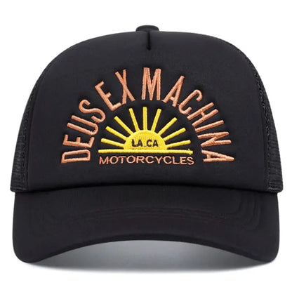 New Outdoor Unisex Embroidered Letters Baseball Hats Color Block Sunshade Mesh Breathable