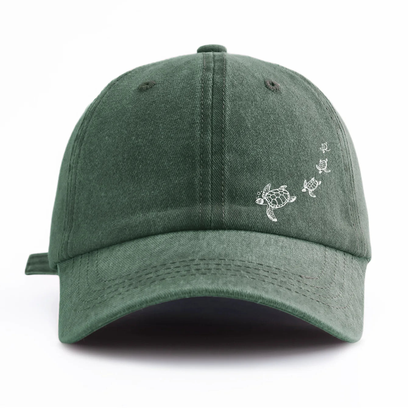 Turtle Print Washed Baseball Cap For Adults
