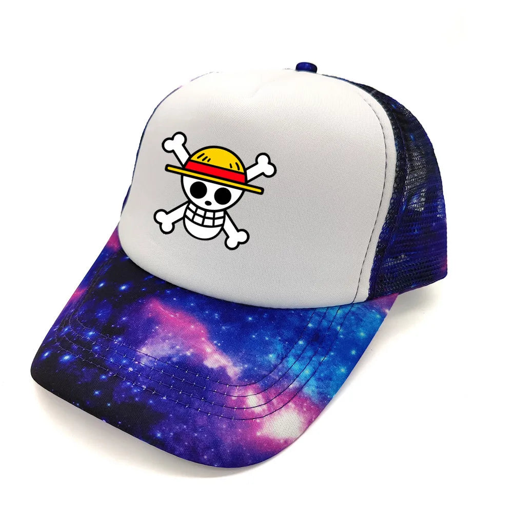 Monkey D Luffy Trucker Cap Men Anime One Piece Straw Hat Baseball Cap