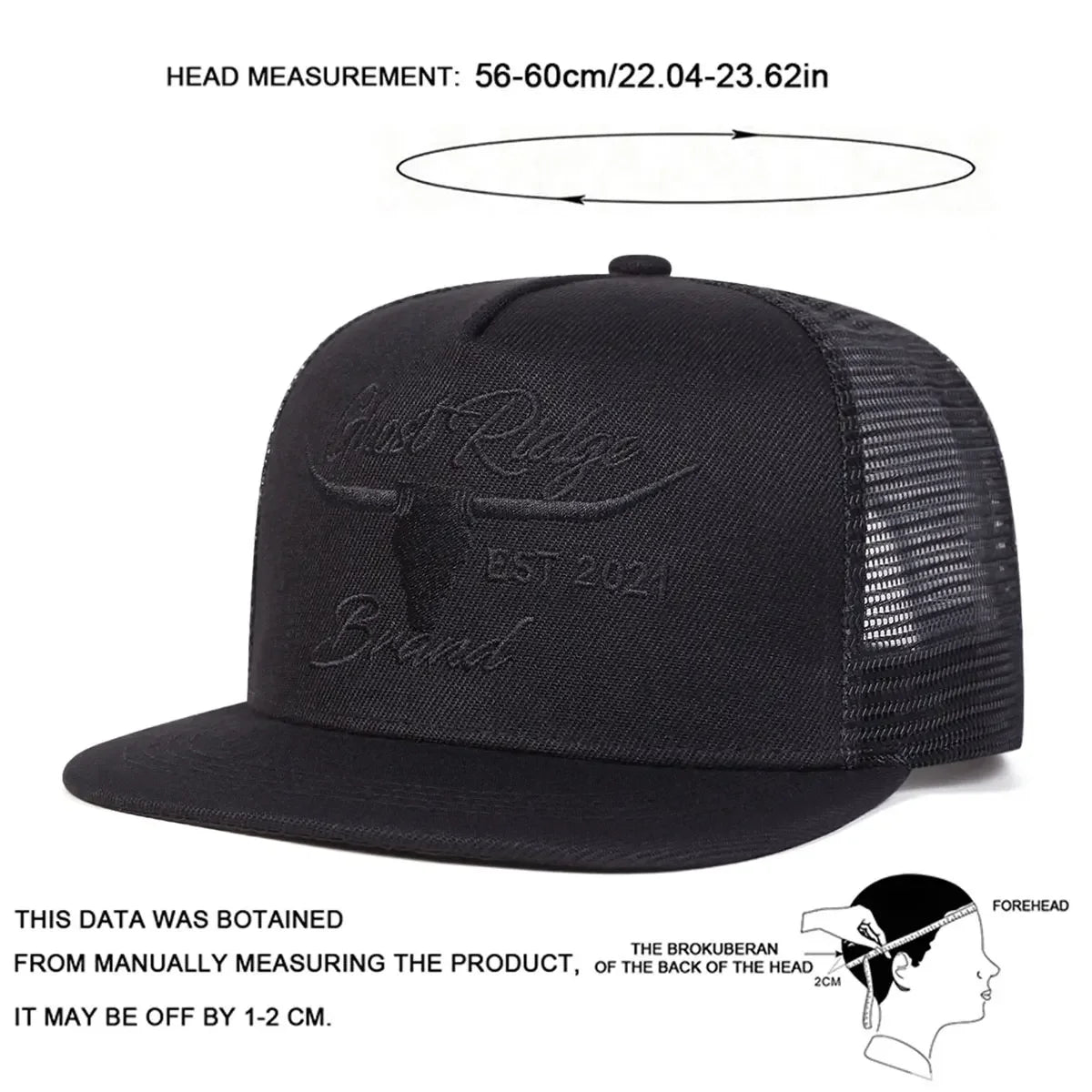 Unisex Bullhead Letter Embroidery Hip-hop Net Hats Spring Summer Outdoor