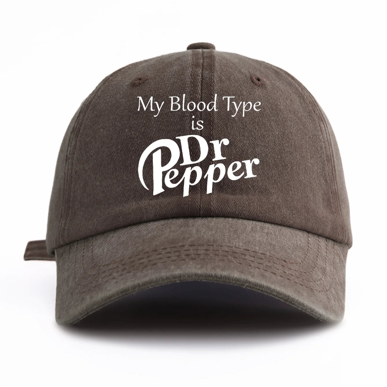 Drpepper Print Washed Baseball Cap For Adults