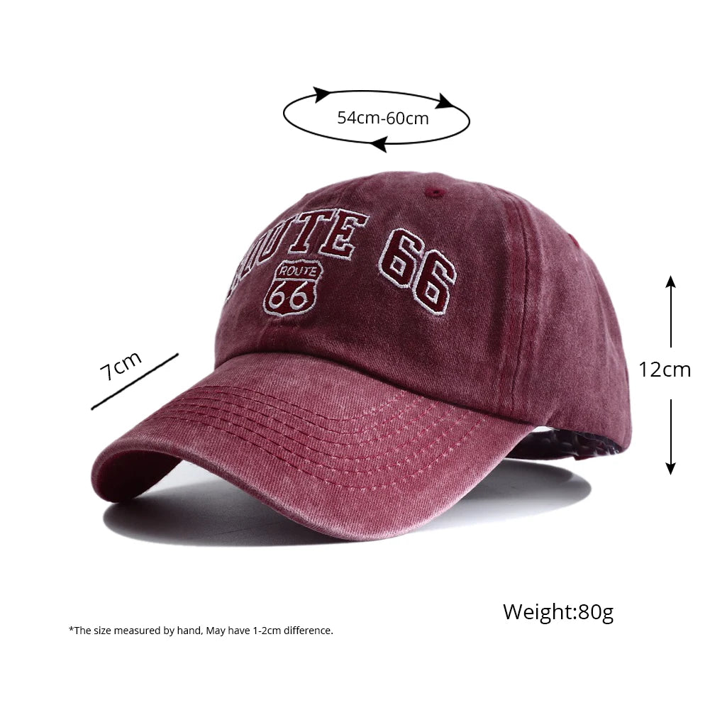 Route 66 Embroidered Baseball Cap