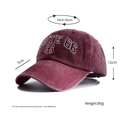 Route 66 Embroidered Baseball Cap