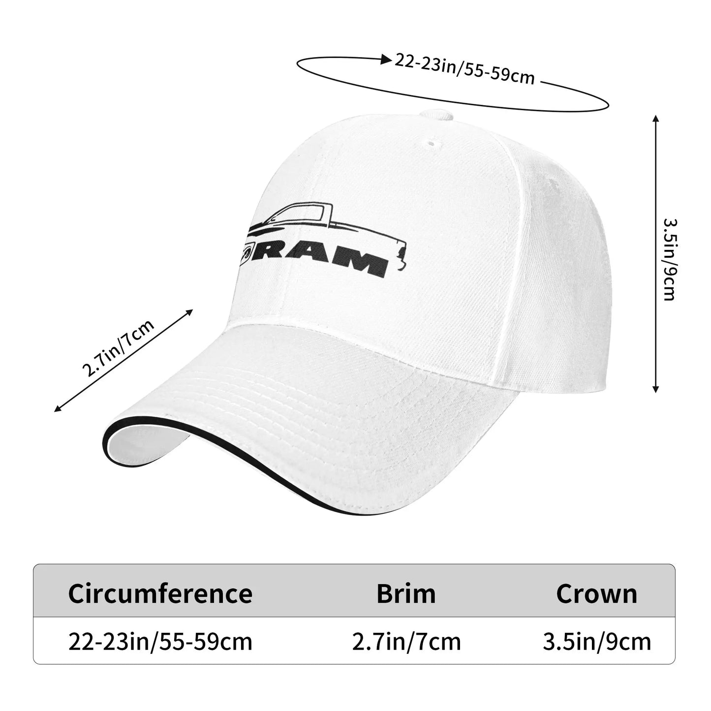 RAM Car Logo Outdoor Gym Hip Hop Hats For Women Men Baseball Caps