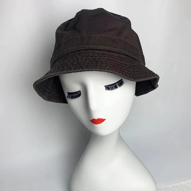 Japanese Style Cotton Simple Bucket Hat For Men Women