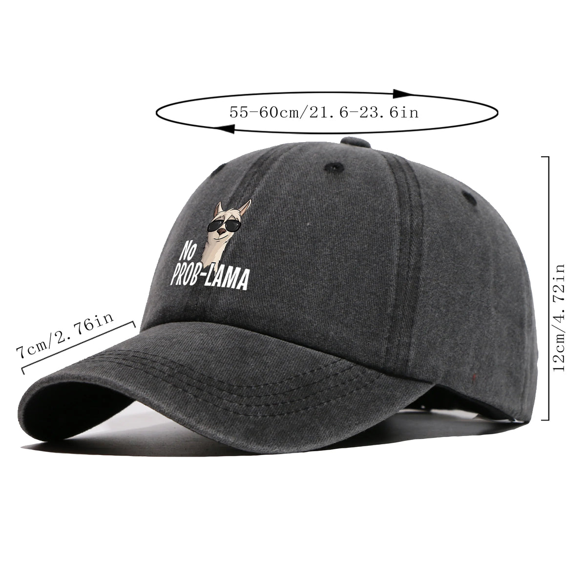 No Prob-Lama Print Trucker Baseball Cap