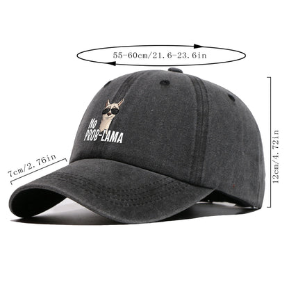 No Prob-Lama Print Trucker Baseball Cap