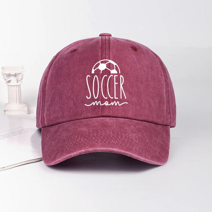 Soccer Mom Print Washed Baseball Cap