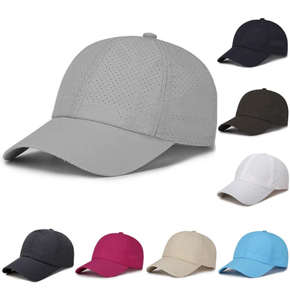 New Summer Men Women Snapback Quick Dry Mesh Baseball Cap Sun