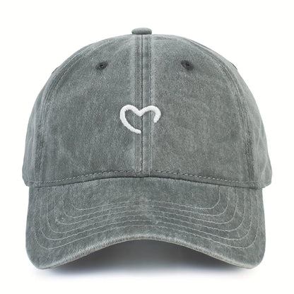 Women's Heart-Shaped Embroidered Baseball Cap