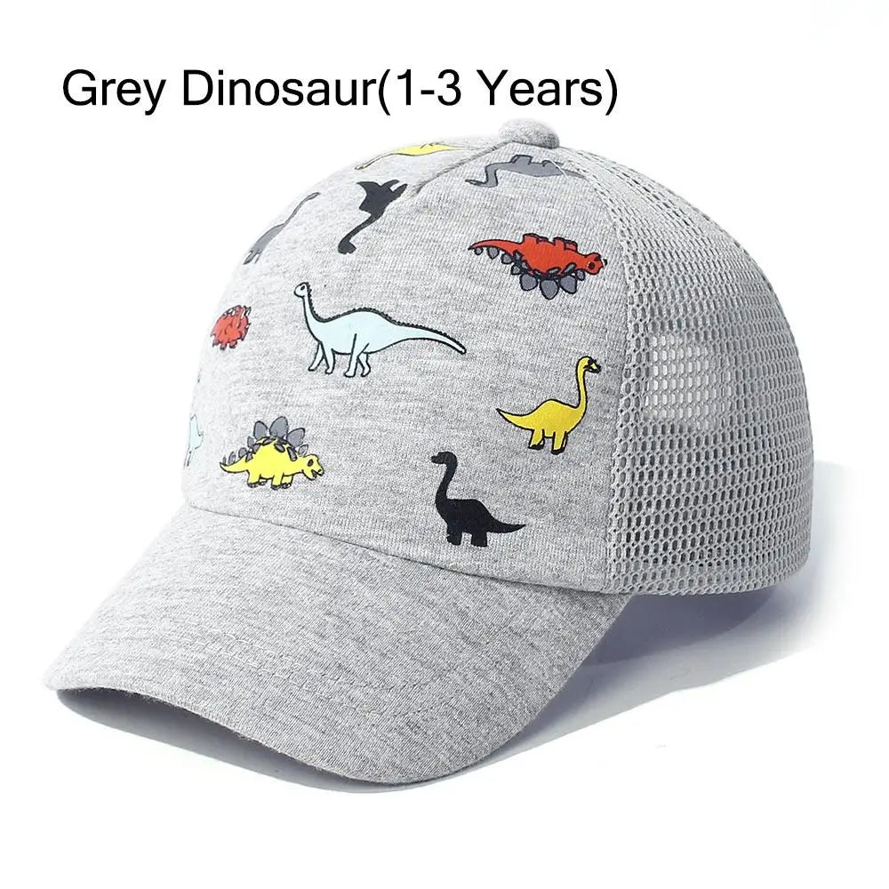 Adjustable Baseball Hat Dinosaur Printed Quick Drying Mesh Baseball Hat