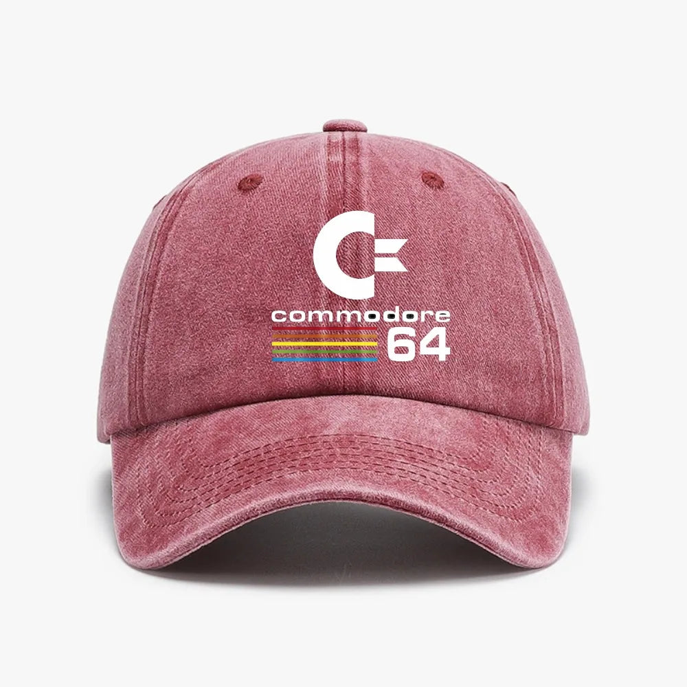 Solid Color Denim Retro Commodore 64 Baseball Cap C64 Amiga Computer Geek Nerd Hats